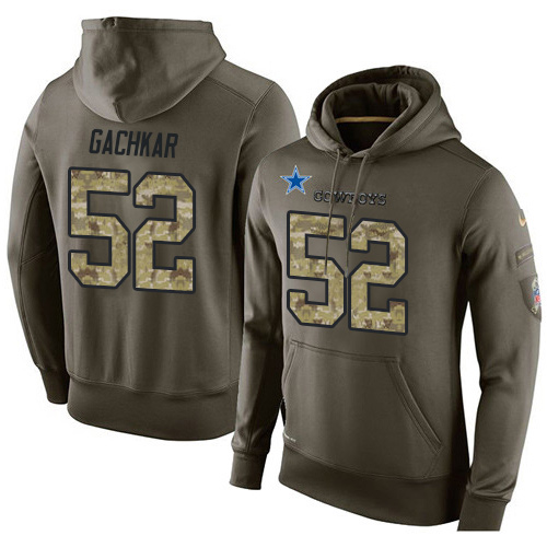 NFL Nike Dallas Cowboys #52 Andrew Gachkar Green Salute To Service Men's Pullover Hoodie